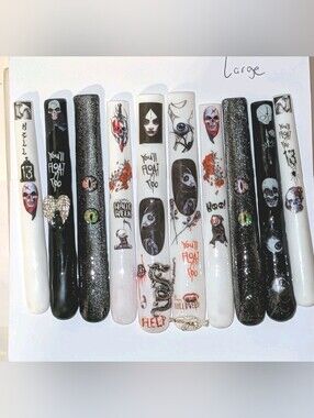 Hand crafted custom 10pc 6xl acrylic press on nails sz large